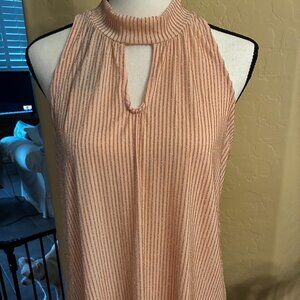 M5 Peach w/gold stripes Sleeveless Top - XL - NWT